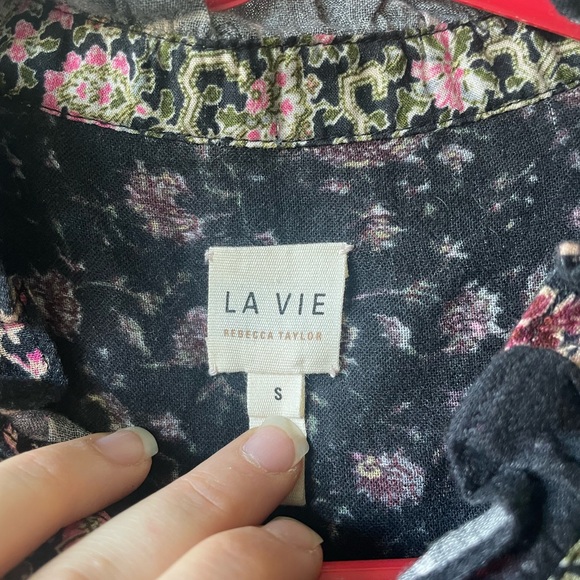 LA VIE Rebecca Taylor SL print mix top size S - Picture 6 of 8